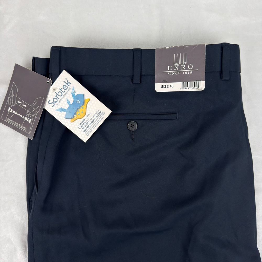 Enro Mens Navy Blue Sorbtek Expandable Waist‎ Dress Shorts Size 46 NWT M3730G096